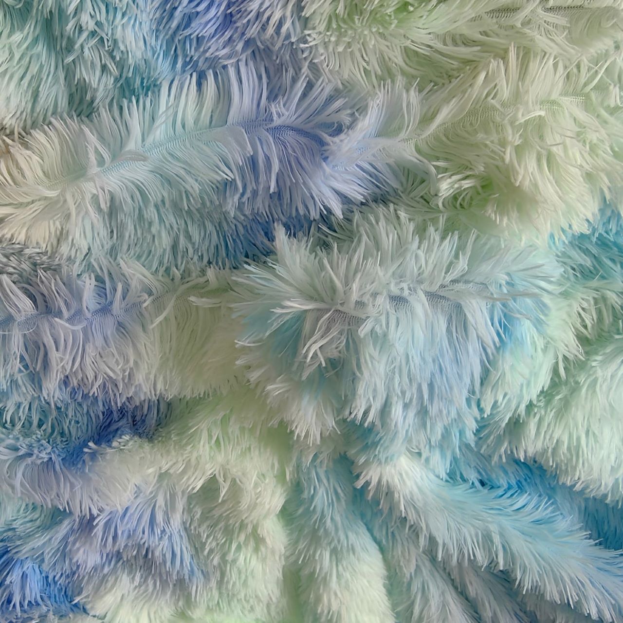 40MM Tie Dyed Rainbow Colour Long Hair Pv Yarn Dyed Plush Artificial Fake Faux Fur Fabric for Toys/Home Textiles