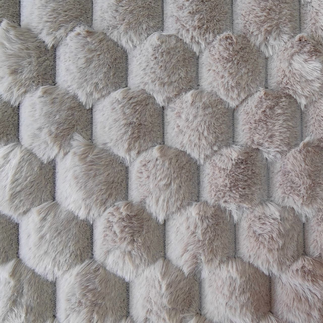 2025 New Knit Jacquard Pineapple Faux Rabbit Fur Fabric for Toys and Garment